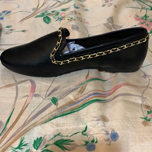 NIB Black Woven Chain Trim Flats - Picture 2 of 6